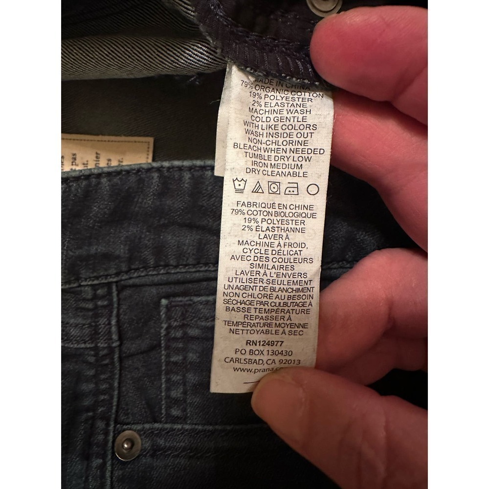 prAna Women's Oday Jean Mid Rise Organic Cotton Stretch Dark Denim Sz 4 Blue NWT - Picture 6 of 6